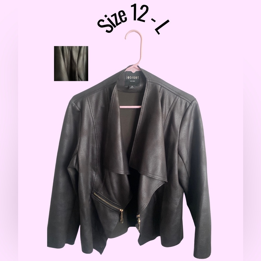 Insight New York Faux Leather Jacket | Black SIZE 12/L